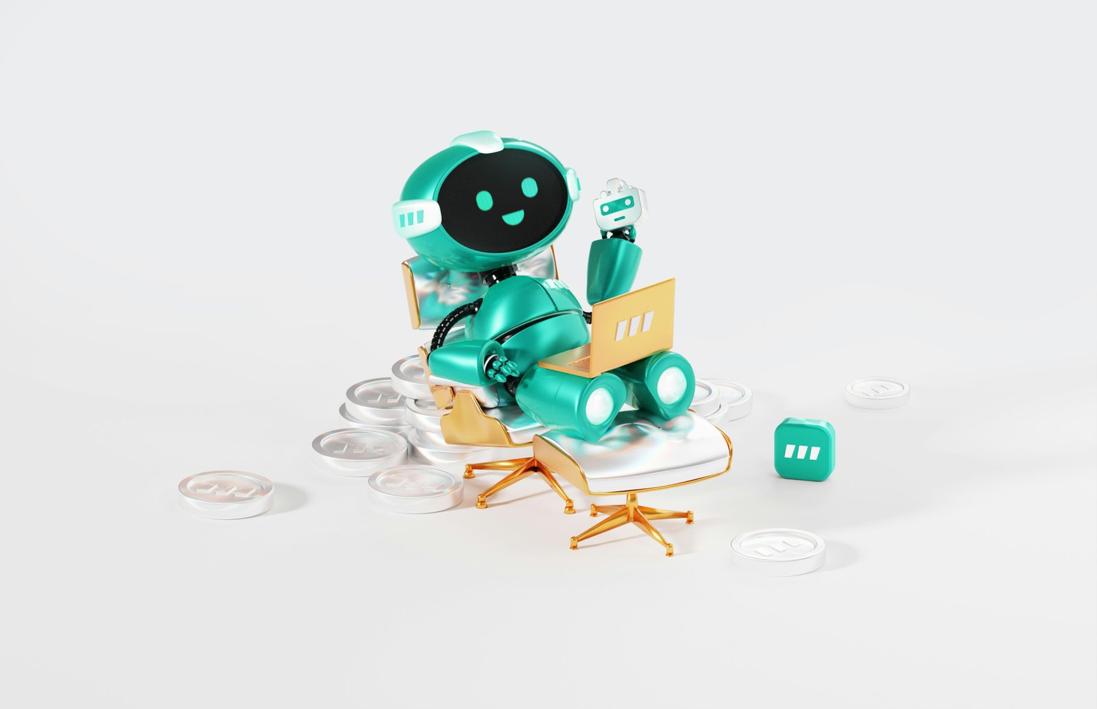 Ilustración de un chatbot conversando y calificando leads
